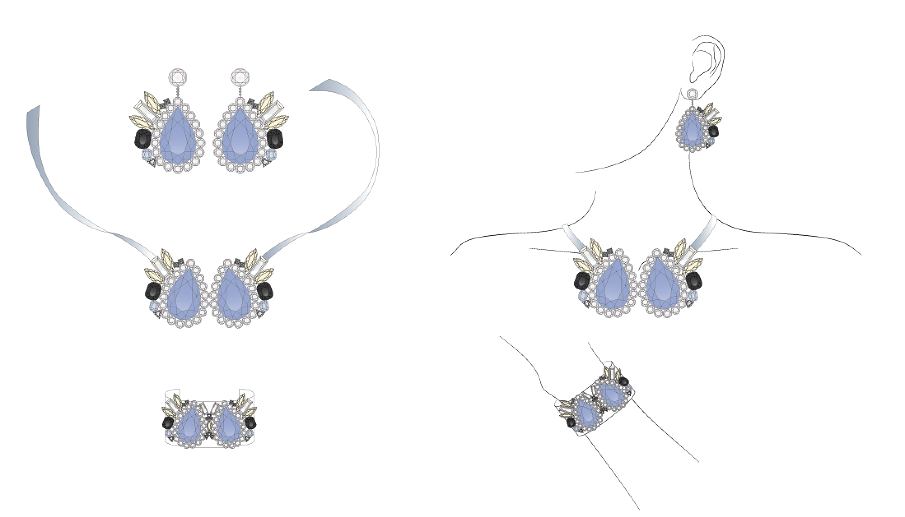 illustrator drawings Stephanie J Kim Jewelry